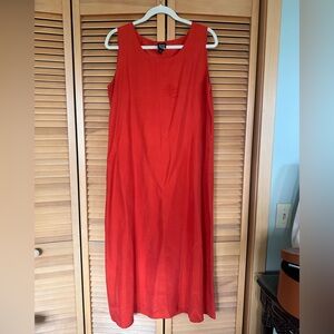 Eileen Fisher Sleeveless Maxi Dress in Vibrant Red